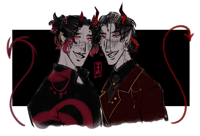 old demon woos and san sketches........... really wanna redraw this wy design ngl i made some points here 