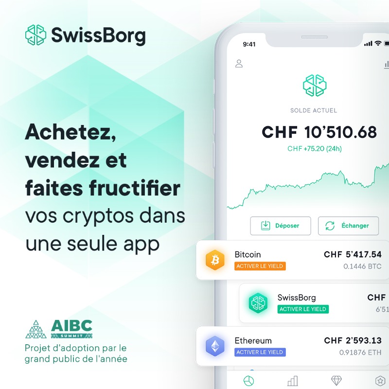 swissborg's tweet photo. Une application crypto fiable, innovante et primée 🚀