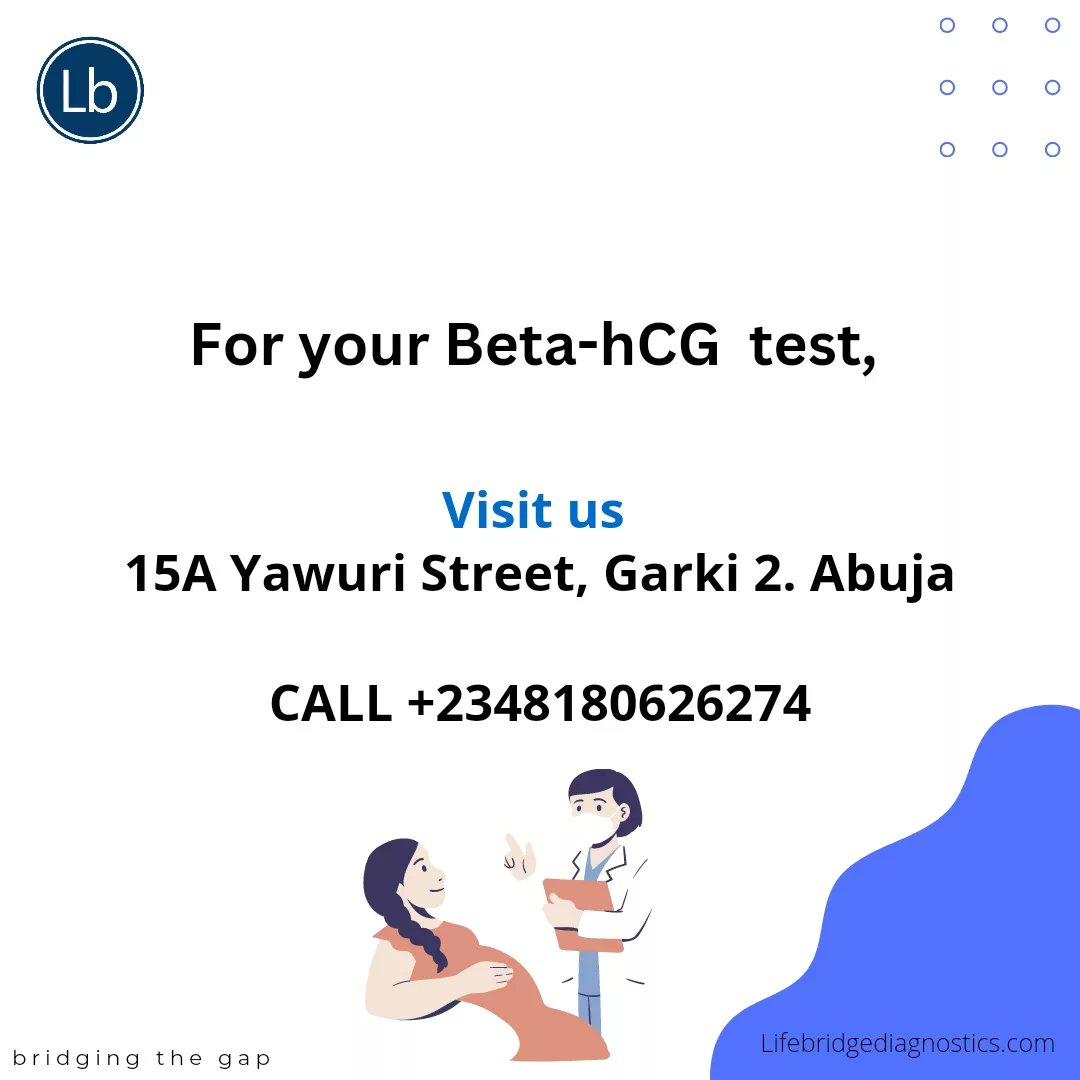 LifebridgeMDC's tweet photo. In healthy pregnancy, levels of hCG increase rapidly in early pregnancy. An above normal level confirm pregnancy. For your pregnancy test, visit us at
15A Yawuri street Garki 2, abuja
#pregnancy #bloodtest #pregnant #pregnantwomen #health #lifebridge #lifebridgediagnostics https://t.co/LAoTcDvRcD