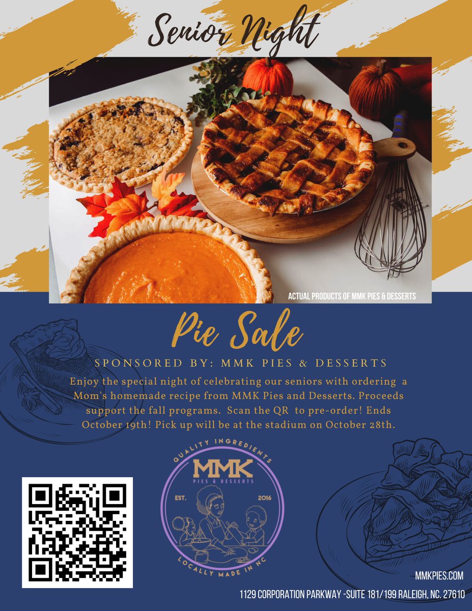 Be Sure To Support The <a href="/G_L_FOOTBALL/">Green Level Football</a> Team's Pie Sale! Pie Pickup Is On 10/28! 

cc: <a href="/GreenLevelHigh/">Green Level High School</a>