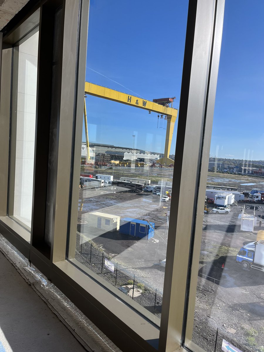 jb1981's tweet photo. Views from the newly completed Olympic House in @TitanicQuarter at @BelfastHarbour https://t.co/uT5I86yhLK
