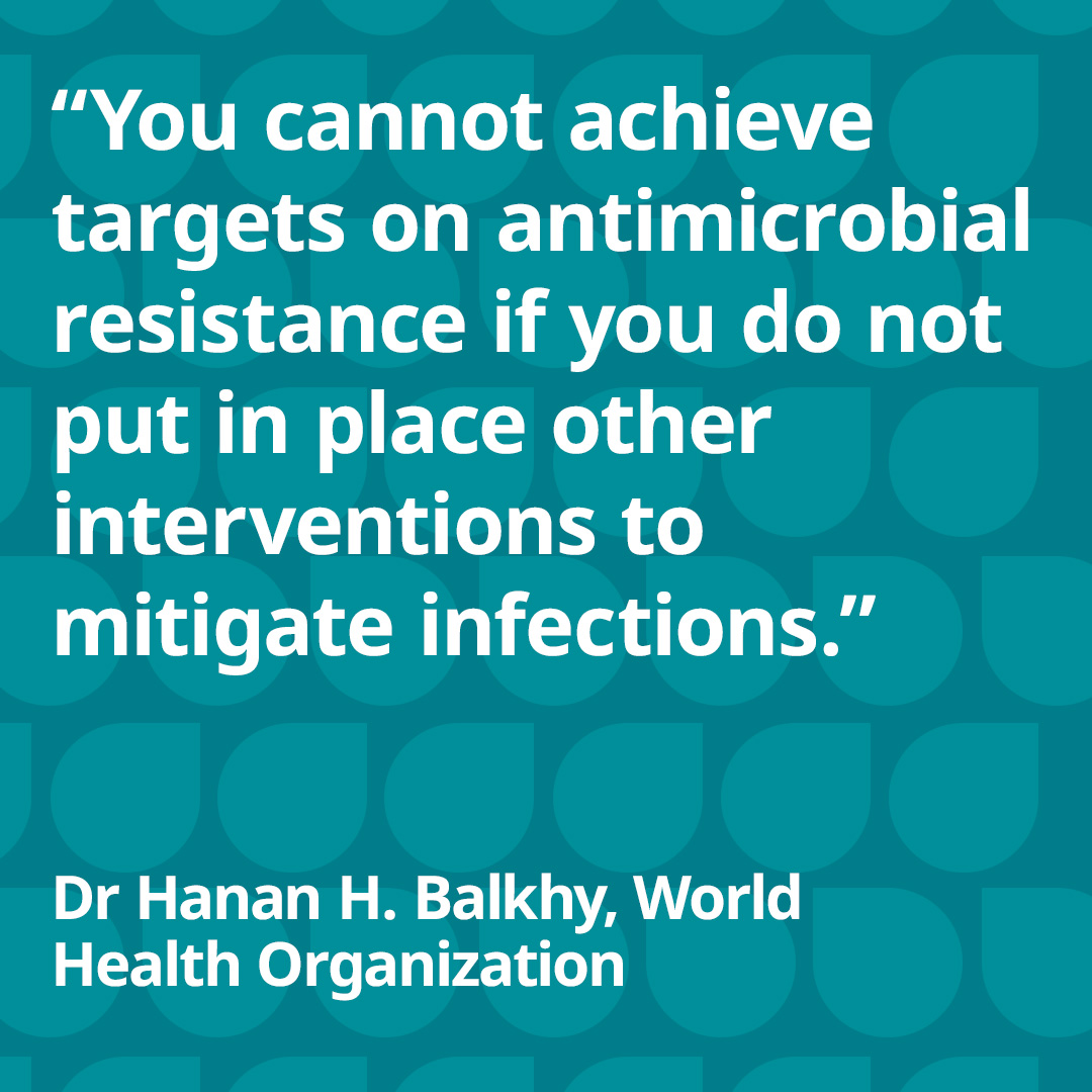 At #WHS2022, Dr Hanan Balkhy reminds us that antibiotics are not a substitute for good hygiene.

Clean water, decent toilets and good hygiene are key to curbing antimicrobial resistance #AMR