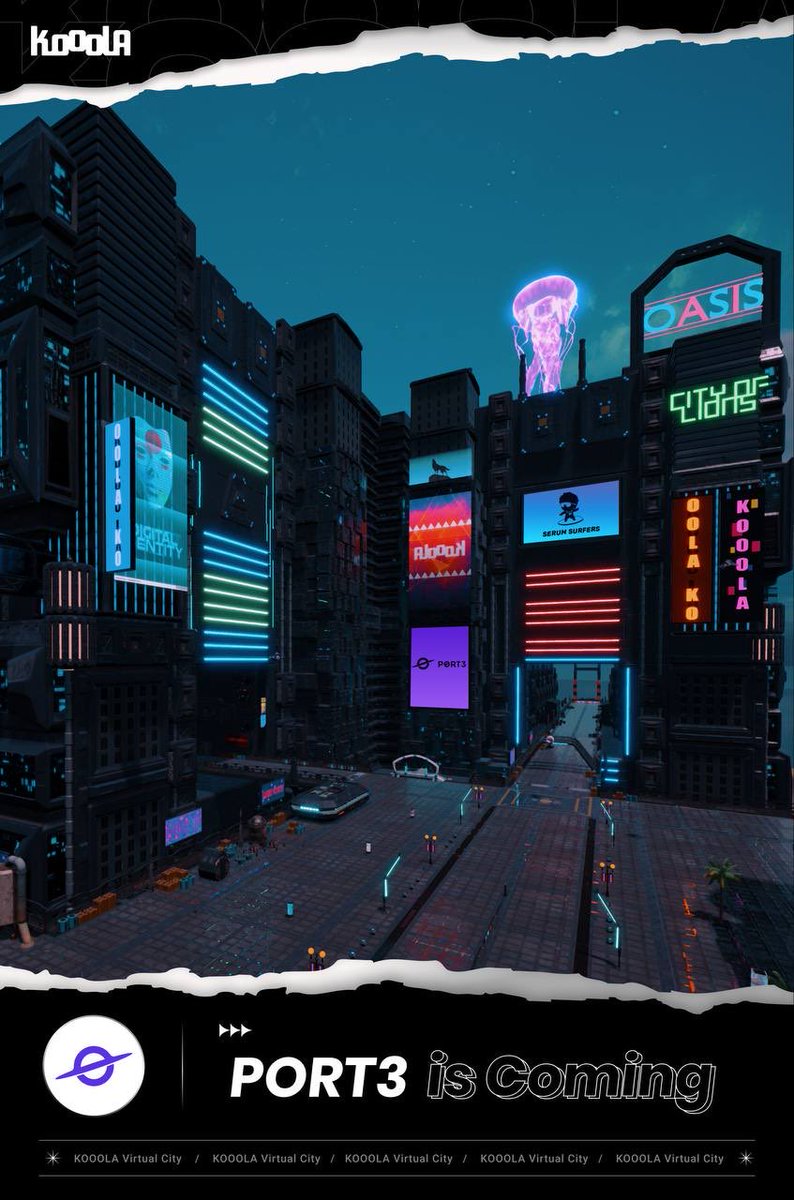 KOOOLACITY's tweet photo. Let’s welcome @Port3Network in KOOOLA virtual city!!!
Port3 is the fastest growing #Web3 gateway to social insights.Soon u will see @Port3Network anywhere in #kooolacity https://t.co/6FXmMAwmq0