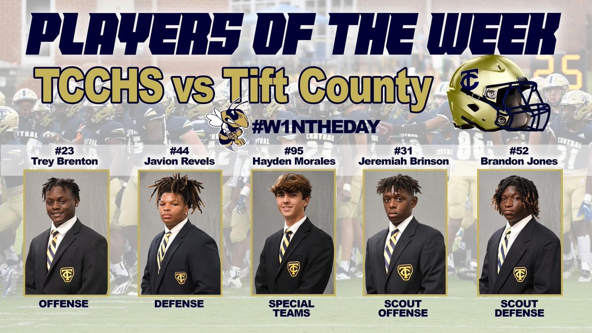 tcchsyjfootball's tweet photo. Congratulations to our Players of the Week from the Tift County game. Keep fighting, Jackets!
#theJacketWay #tcchsfootball #W1NTHEDAY #drivefor6 #thecounty https://t.co/iwSEQgTE3d