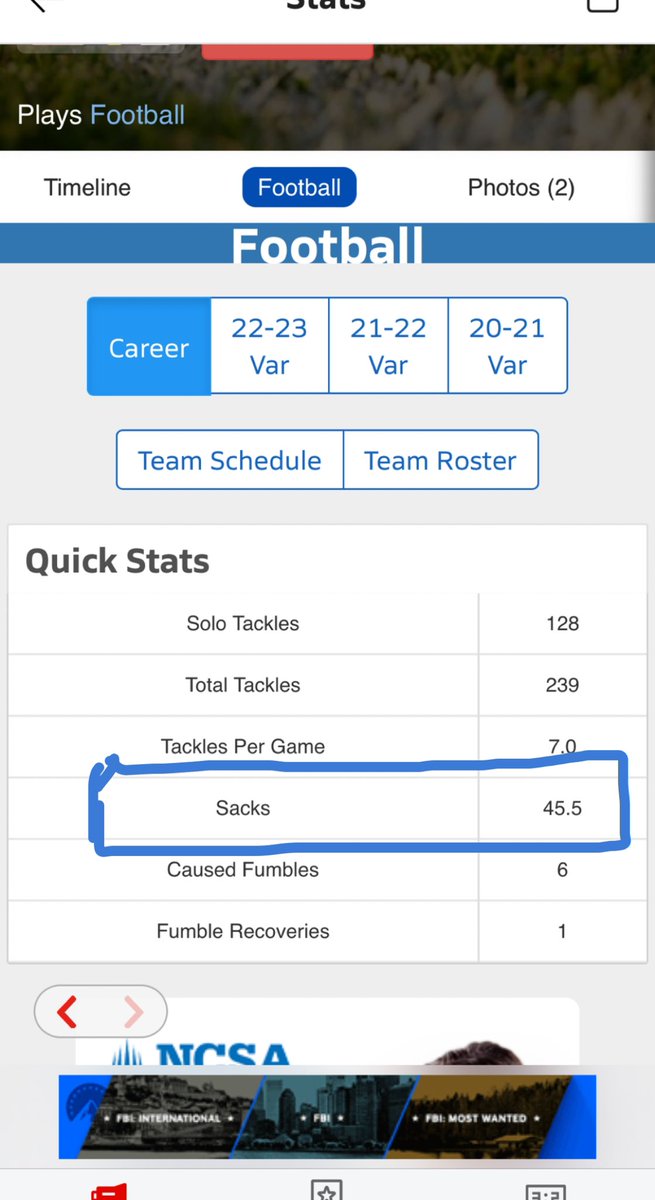 LoganWr99's tweet photo. I am blessed to break my high schools Quarterback Sack record in 3 years of varsity play!! https://t.co/anQXyzzbo6