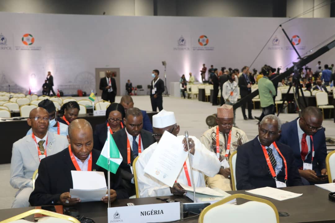 Princemoye1's tweet photo. #PhotoNews: The Minister of Police Affairs, Alh. Maigari Mohammad Dingyadi, leads the Nigerian delegation, comprising the Inspector General of Police, IGP Usman Alkali Baba psc(+), NPM, fdc, CFR, and heads of Law Enforcement https://t.co/VIl251hoFi