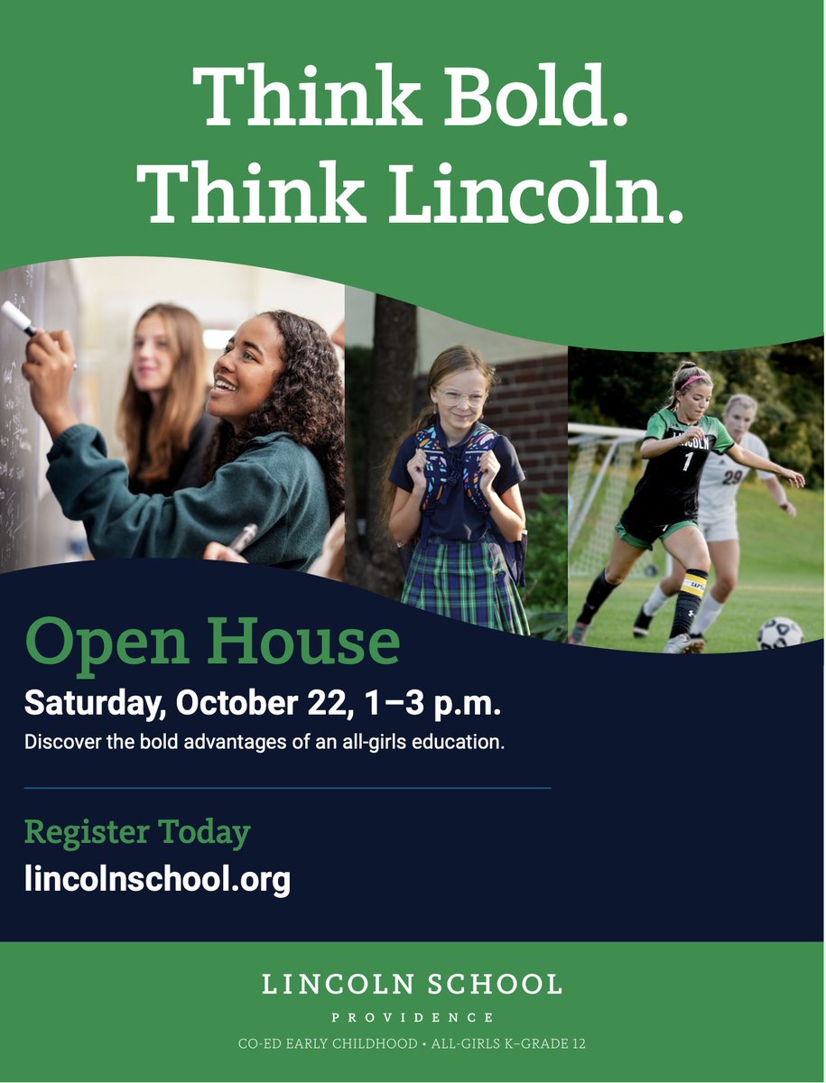 Looking forward to seeing everyone at Open House this weekend. Register at lincolnschool.org
#ThinkBold #ThinkLincoln