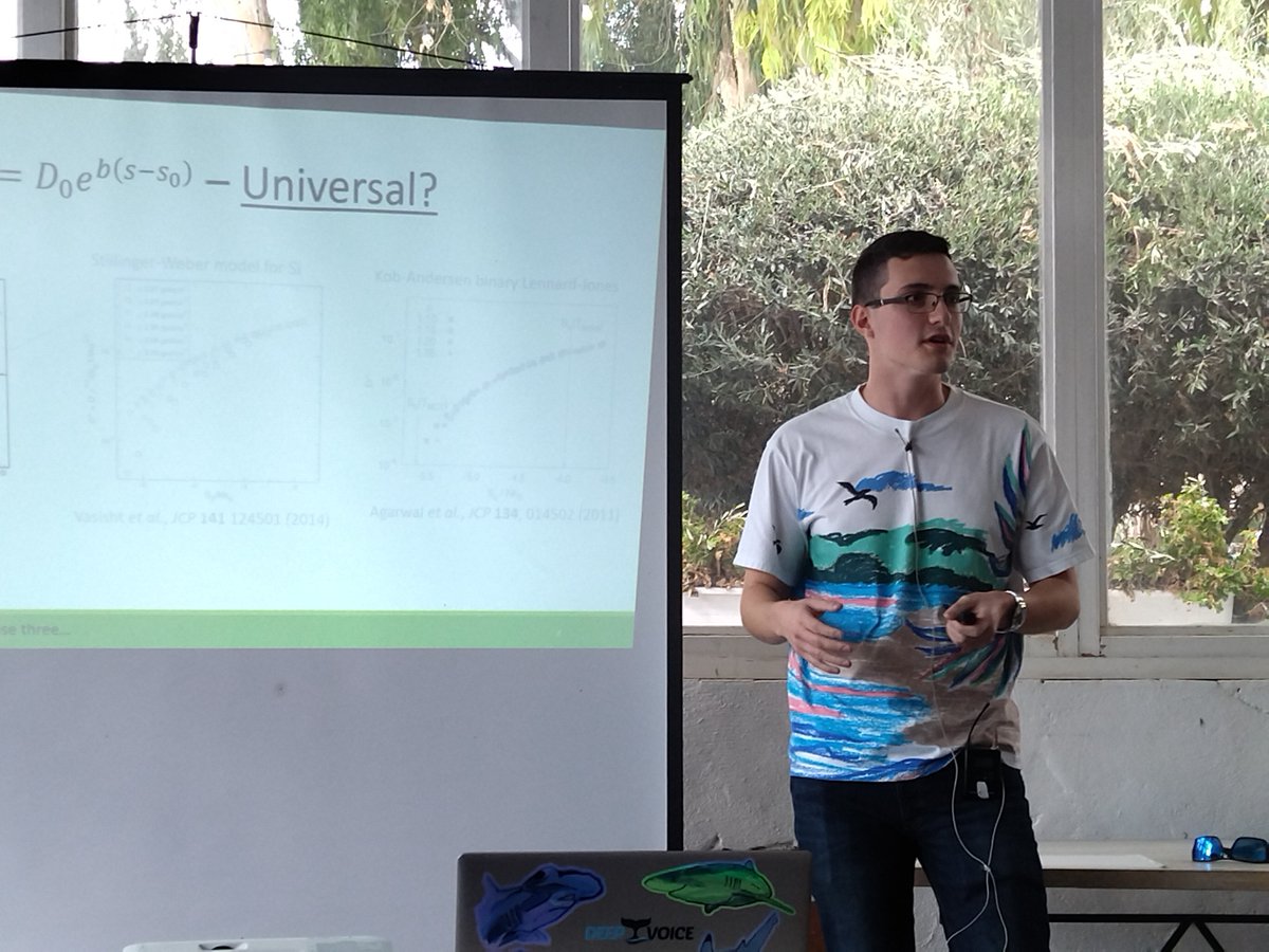 BioSoftTAU's tweet image. Benjamin Sorkin (Diamant group) presenting his new theory connecting entropy and kinetics, and Shmuel Gershon (Pinchasik lab) studying flow through valves in locust