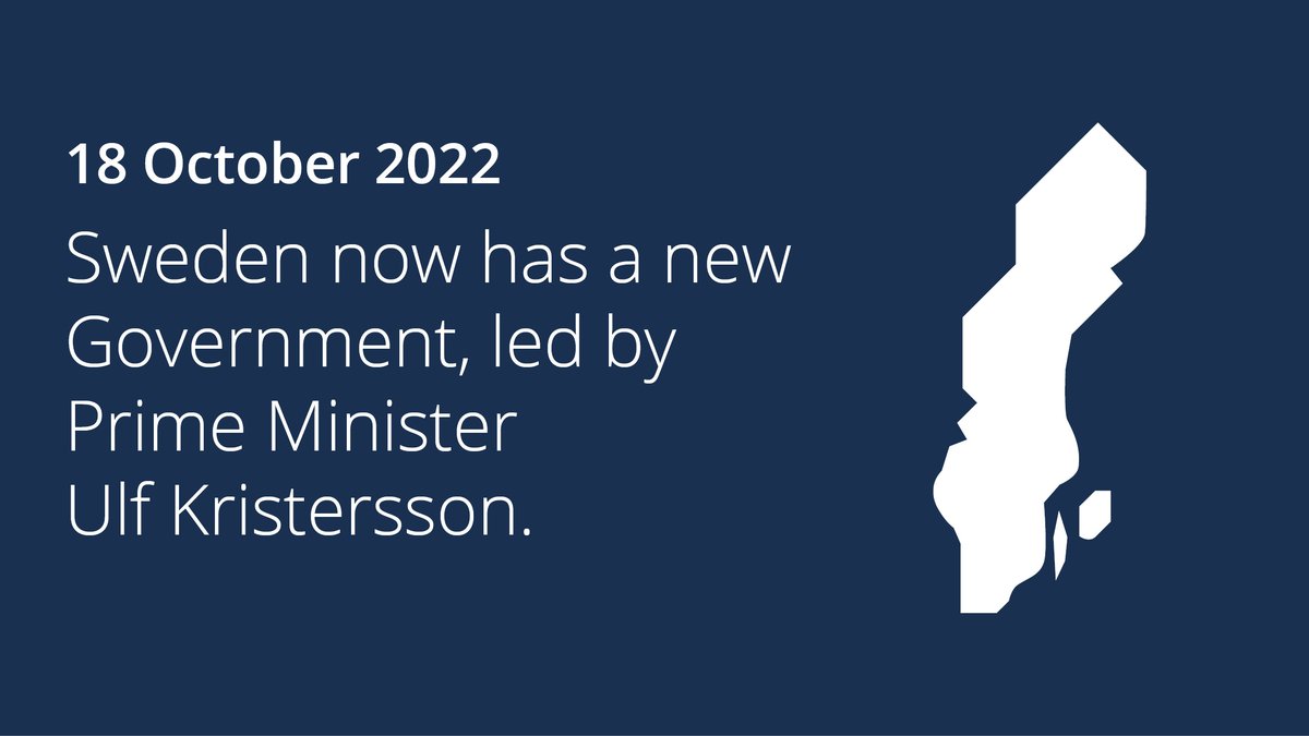 As of today, 18 October 2022, Sweden has a new Government, led by Prime Minister Ulf Kristersson. Read more about Sweden’s new Government on government.se