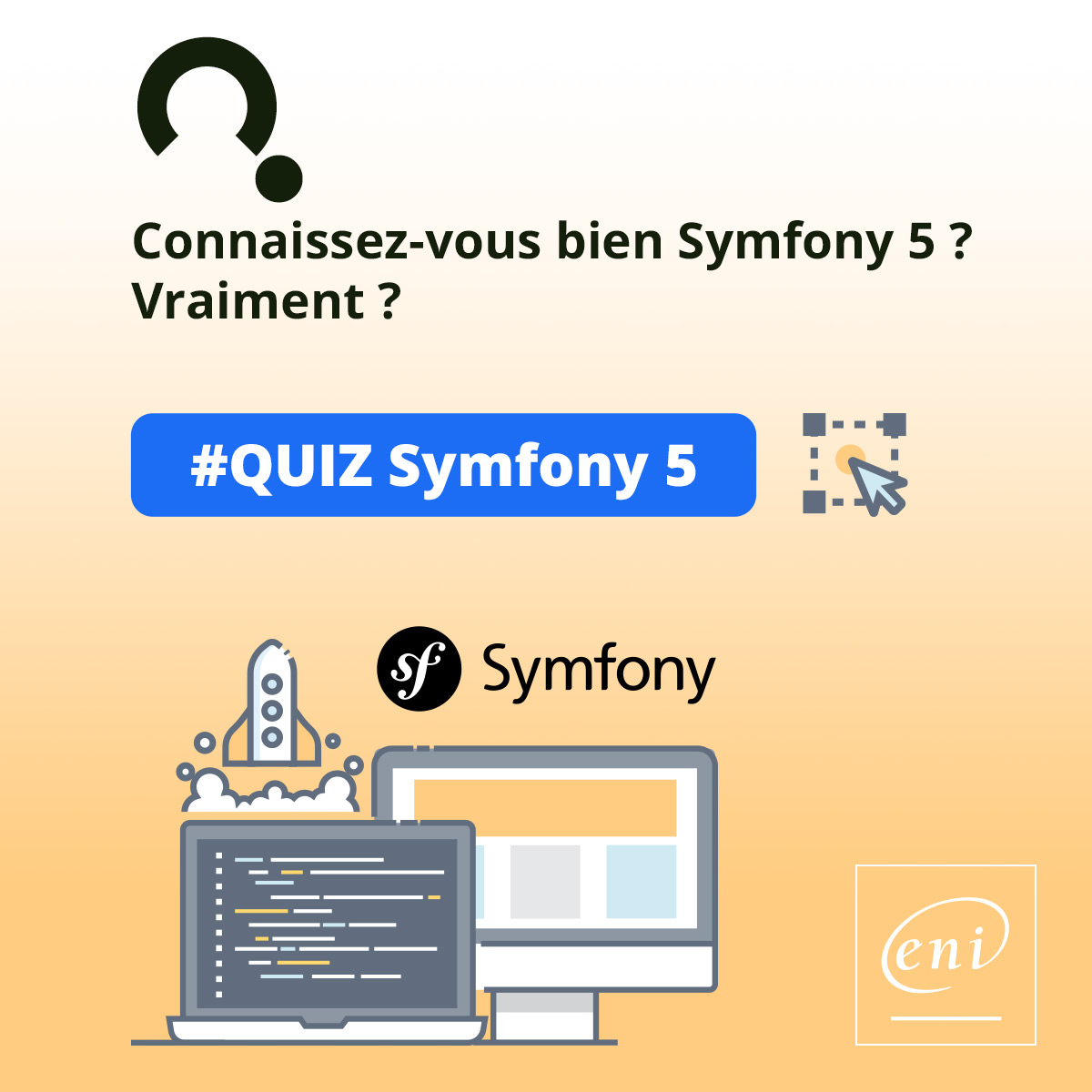 EditionsENI's tweet image. ✔️#QUIZ : Connaissez-vous bien Symfony 5 ? Vraiment ?
À l’occasion de la sortie du livre éponyme (editions-eni.fr/livre/symfony-…), testez vos connaissances sur le framework PHP de référence 🧐
app.evalandgo.com/form/36596?tok…