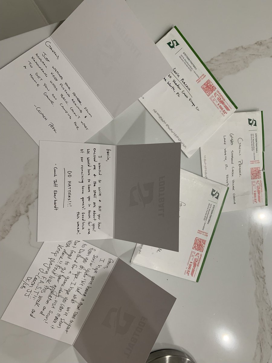 Thank you for the love 💚🤍<a href="/StetsonFootball/">Stetson Football</a> <a href="/CoachJJPerk/">Jeremy Perkovich</a> <a href="/coachbkyoung/">Brian Young</a>