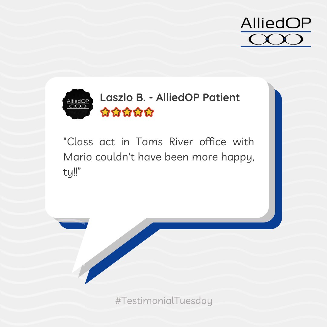 Allied_OP's tweet photo. This #TestimonialTuesday we are thankful for AlliedOP patient Laszlo🌟

Laszlo couldn’t be happier with the experience with us. Thanks for allowing us to be apart of your journey💙 https://t.co/orUUHe0CFS