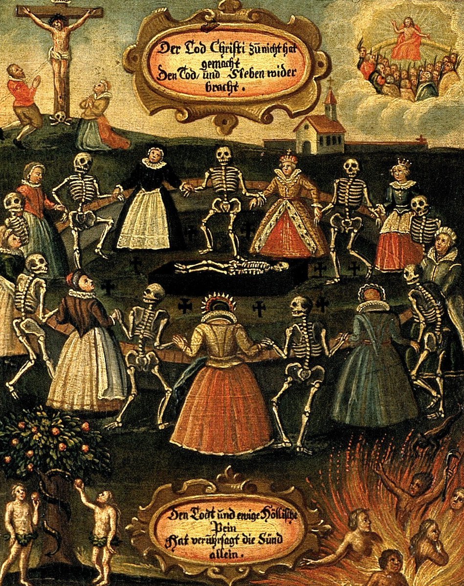 Dance of Death (detail) by an unknown artist (?), c. 1700 AD.