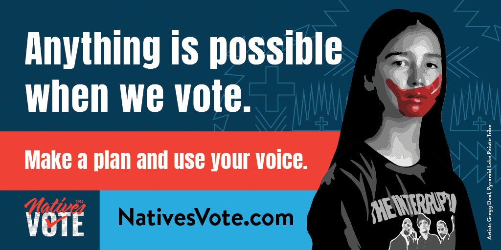 IllumiNative's tweet image. Are you ready to bring Native power to the ballot box? To find out when, where, and how to vote in your state check out NativesVote.com. 

#NativesVote