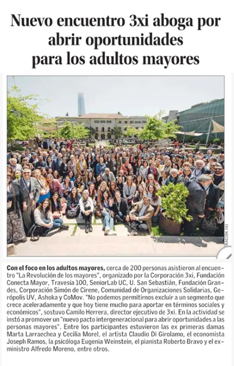 Hoy el Encuentro #LaRevolucionDeLosMayores en <a href="/ElMercurio_cl/">elmercurio_cl</a>