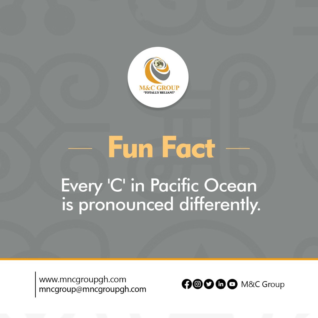 mncgroup_'s tweet photo. I bet you just pronounced PACIFIC OCEAN 😃
#mncgroup #tuesdaymood #TuesdayThoughts #funfact #FunfactChallenge #pronounce https://t.co/eBxazej0pd