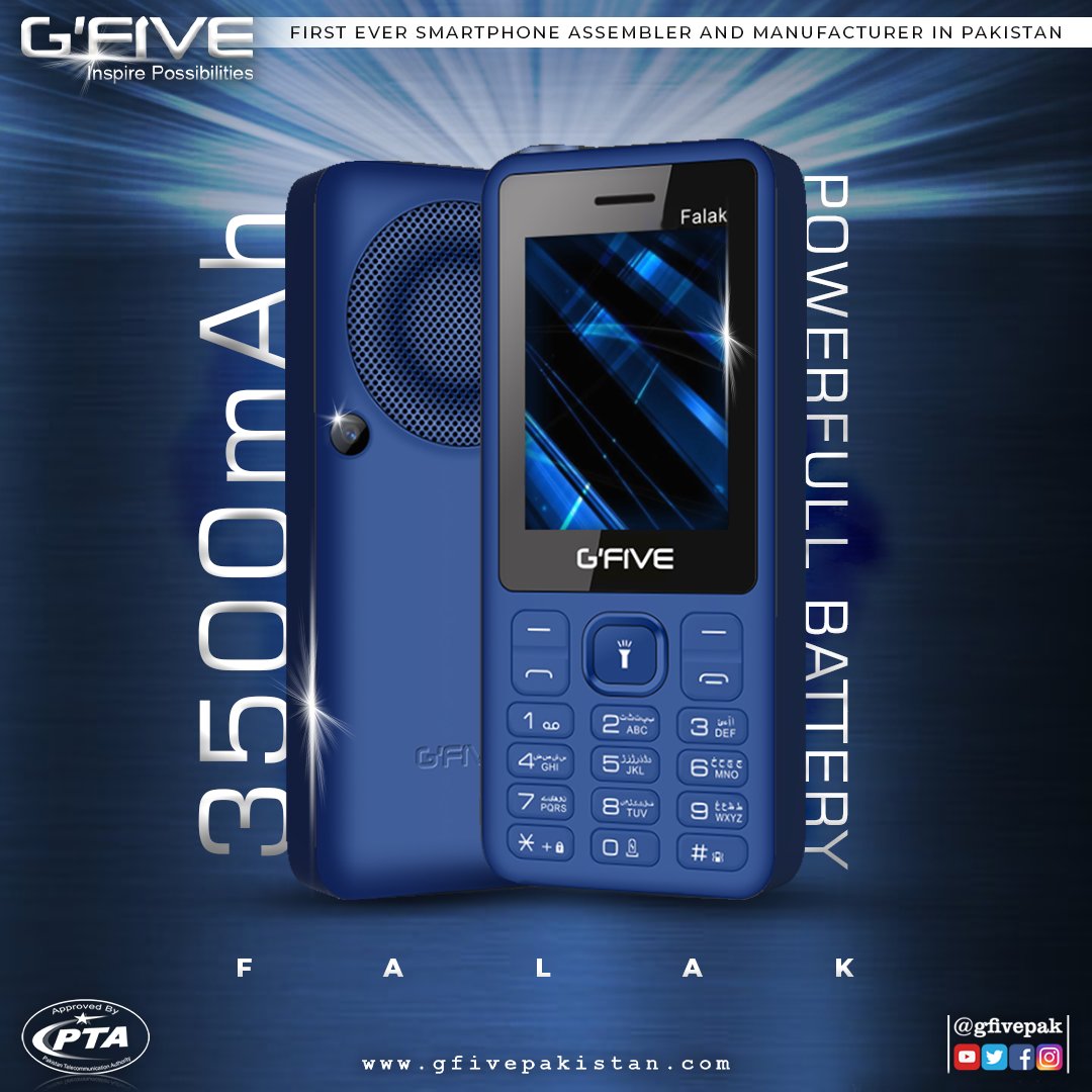 gfivepak's tweet photo. G'Five Featurephone | FALAK | with 2.4 inch Display and Long Lasting 3500mAh Battery | Dual Sim | Smart Digital Camera and many more!
#Gfivepakistan #GfivePak #Gfivefeaturephone #FALAK #MobilePhone #GFiveFALAK #pakistan #3500mAh https://t.co/thraGo3JZc