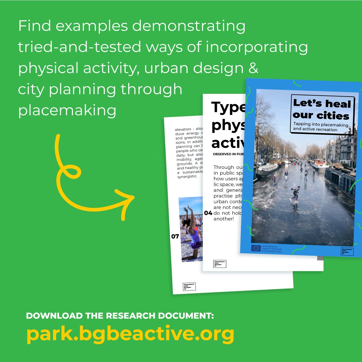 BGBEACTIVE's tweet photo. For the #Placemaking for #ActiveRecreation project, we have gathered examples that demonstrate tried-and-tested ways of incorporating physical activity, and urban design &amp; city planning through placemaking. Read the full research https://t.co/p8PxOAApts https://t.co/uirYynyMD6