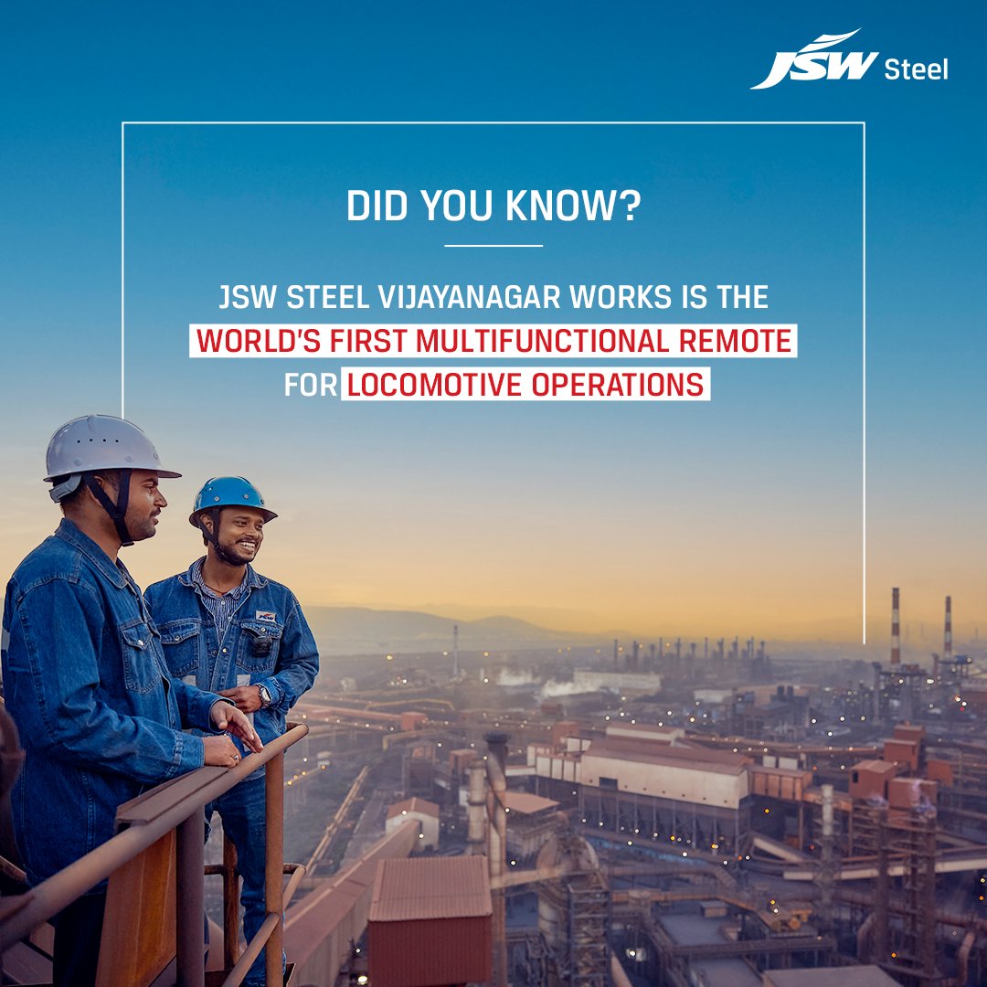 The JSW Steel Vijayanagar Works enables functions like locomotive movement, auto signal/siren, route setting, boom barrier operations and coupling/decoupling torpedo. #JSWSteel #JSWSupersix