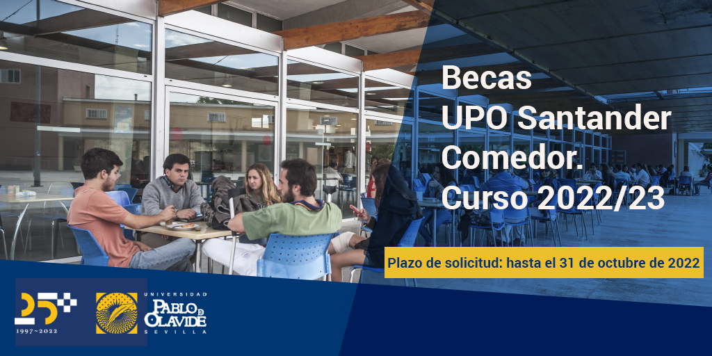 pablodeolavide's tweet photo. 🔵Convocadas 120 "Becas UPO Santander Comedor" 🍽 para estudiantes de Grado, curso 2022-2023.

🗓️Abierto el plazo de presentación de solicitudes, hasta el 31 de octubre.

🧐Consulta aquí la convocatoria ➤ https://t.co/DFzY7uhHj0

#becas #estudiantes https://t.co/fz9vFLX5gF