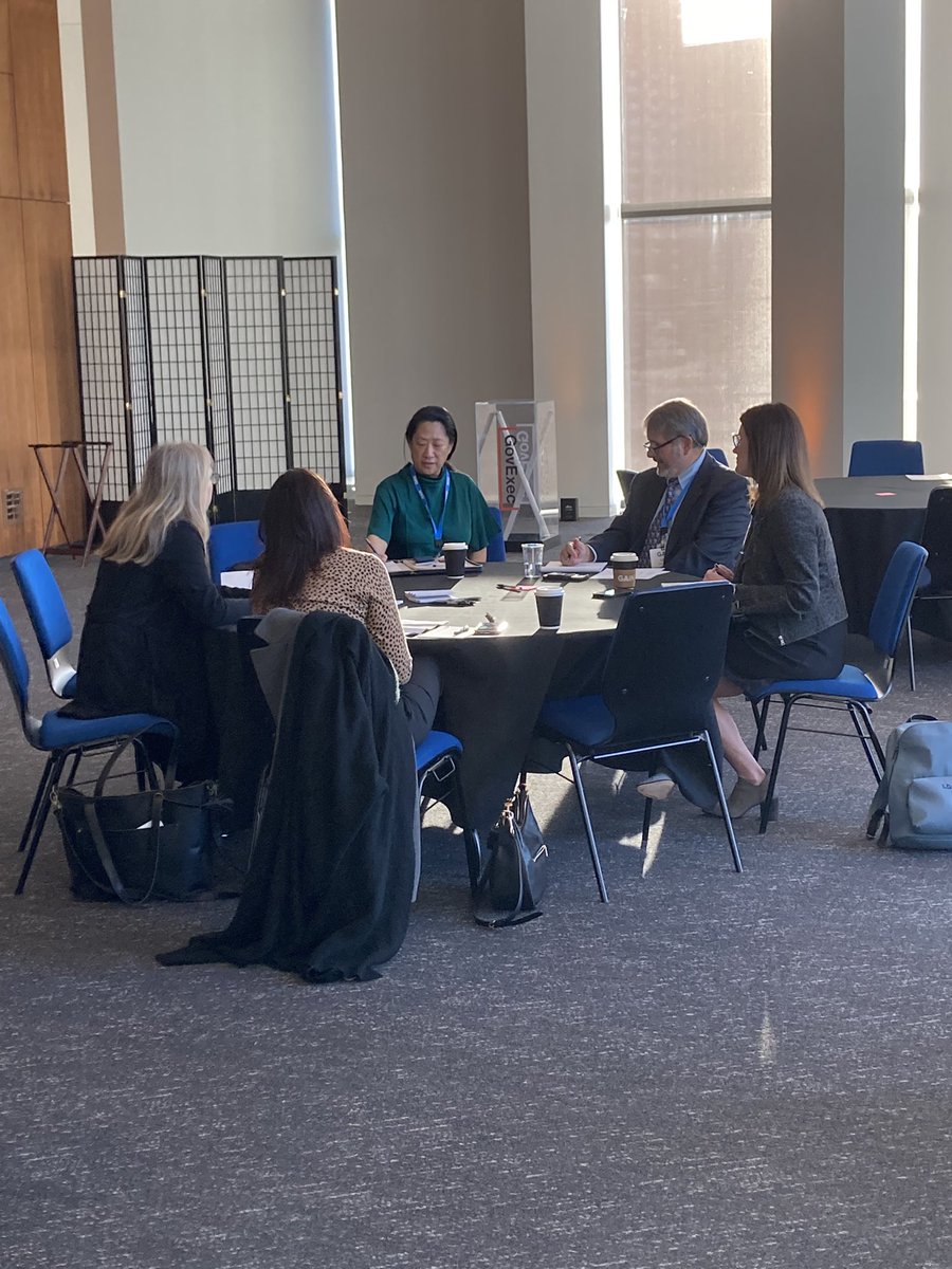 GetMarkedU's tweet photo. Good morning and happy #GAIN2022! #GovernmentMarketingUniversity senior leaders Stephanie Geiger @SOGeiger, Lou Anne Brossman @GovMktgExpert, and Nick Wakeman @nick_wakeman are kicking the day off at our VIP Roundtable Event, sharing their perspectives from the #B2G marketplace. https://t.co/xyL5PpYqx1