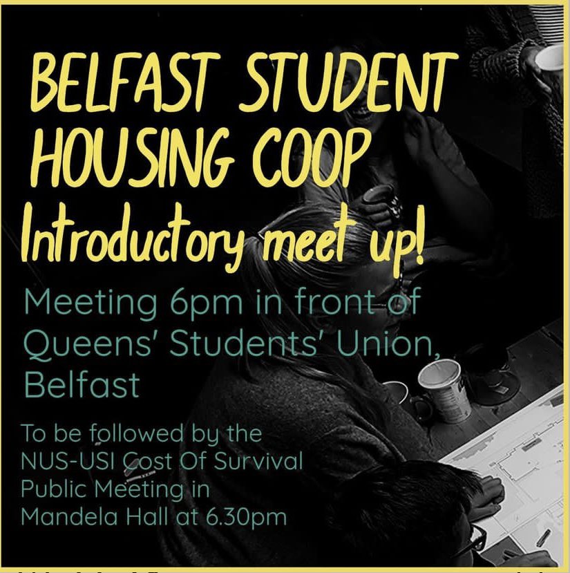 Come to our introductory meet up this evening! 🏡 

We’ll be meeting at 6pm at the entrance of @QueensSU_ before the <a href="/NUS_USI/">NUS-USI</a> Cost of Survival Public Meeting at 6:30pm! 

Students from all levels, interests &amp; backgrounds very welcome! Great chance to learn more about our co-op!
