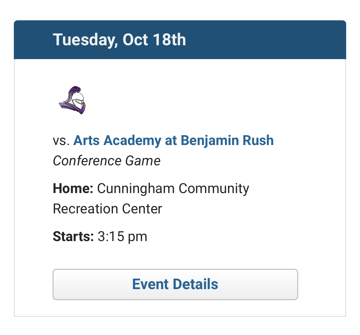 Good luck to #BobcatsGVB as they host Benjamin Rush at 3:15. The address for the match is 1018 Wallace St, 19123 #Bobcats4Life