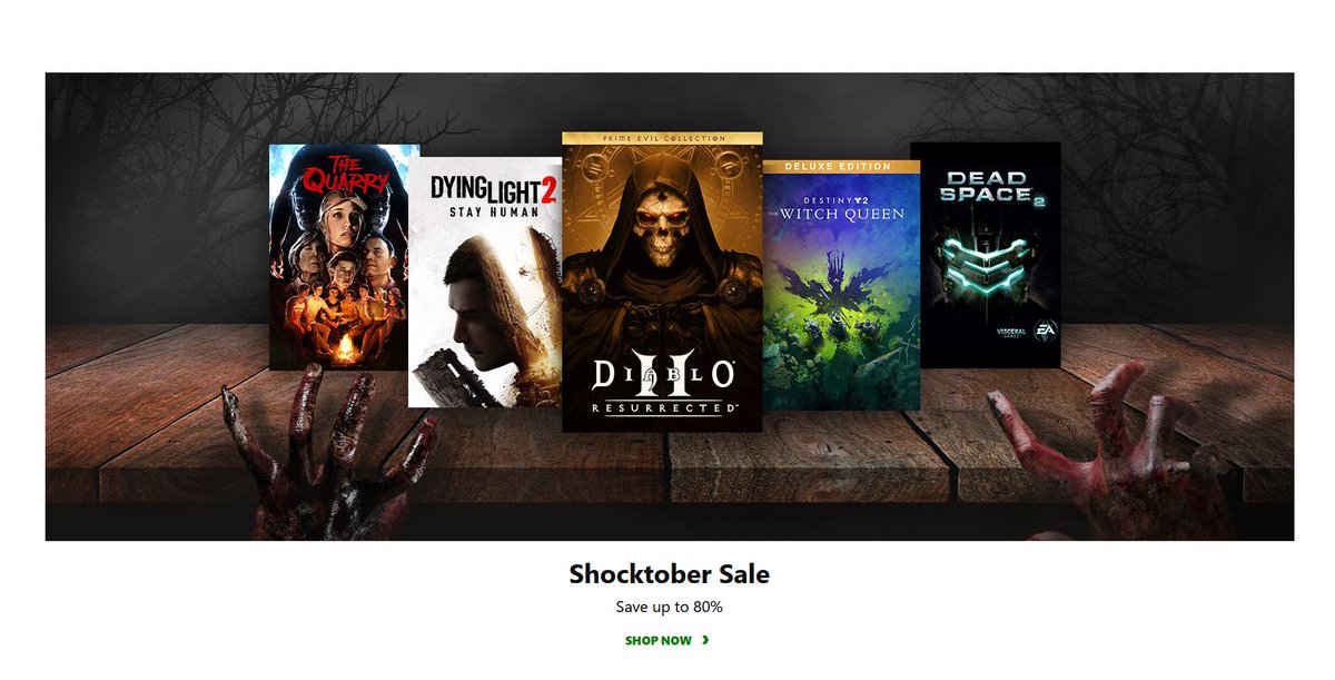 Shocktober Sale & Publisher Spotlight Series Sale via Xbox. https//t