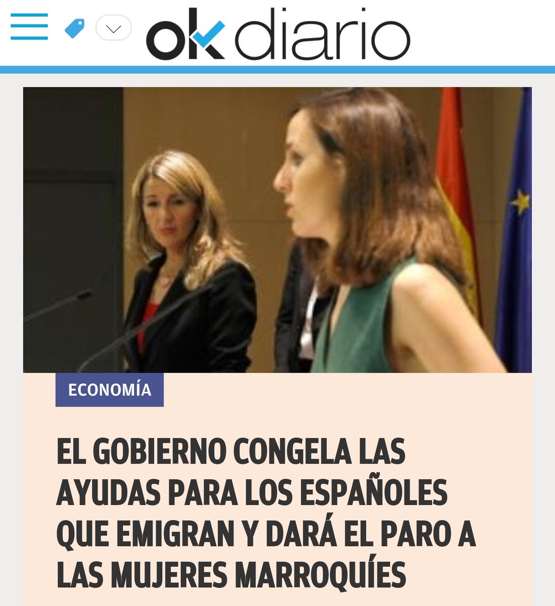TonoSVJ's tweet photo. El gobierno dará paro a las mujeres marroquíes... Pero congela las ayudas a los españoles que emigran.
¿Que nombre tiene esto? https://t.co/05Jwq5SvlV