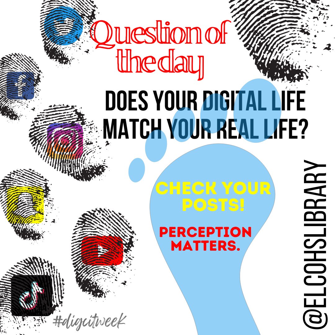 Who are you?  #digcitweek #elcohslibrary #digitalfootprint #perceptioniseverything