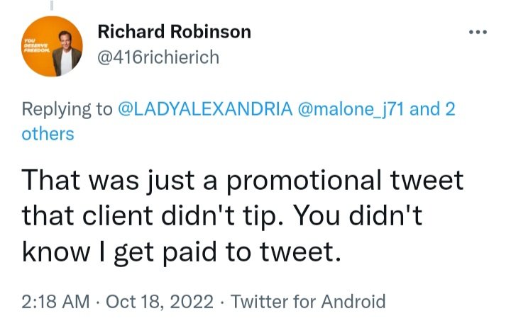 LADYALEXANDRIA's tweet photo. Wondering WHO is PAYING @416richierich to Tweet Promotional Tweets about #EasternMetis says he is @MetisNationON citizen, was #ManitobaMetisFederation https://t.co/ReNJmqbuJZ