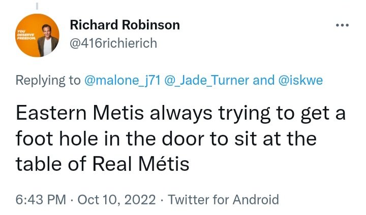 LADYALEXANDRIA's tweet photo. Wondering WHO is PAYING @416richierich to Tweet Promotional Tweets about #EasternMetis says he is @MetisNationON citizen, was #ManitobaMetisFederation https://t.co/ReNJmqbuJZ