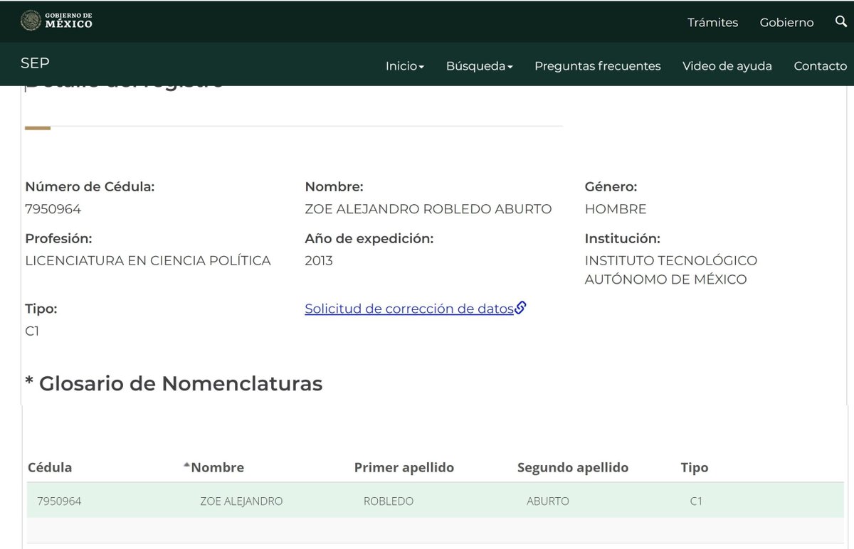 Zoé Robledo <a href="/zoerobledo/">Zoé Robledo</a> director <a href="/Tu_IMSS/">IMSS </a>, ¡TARDÓ 16 AÑOS en terminar la licenciatura en <a href="/ITAM_mx/">ITAM</a>! Se tituló a los ¡34 años! de edad: nació en 1979 y su cédula profesional <a href="/SEP_mx/">SEP México</a> es 2013. Igualito que @LopezObrador_. <a href="/ChiapasGobierno/">Gobierno de Chiapas</a> <a href="/DiarioChiapas/">Diario de Chiapas</a> <a href="/elsoldechiapas/">El Sol de Chiapas</a> <a href="/tinta_fresca/">Tinta Fresca Chiapas</a>
