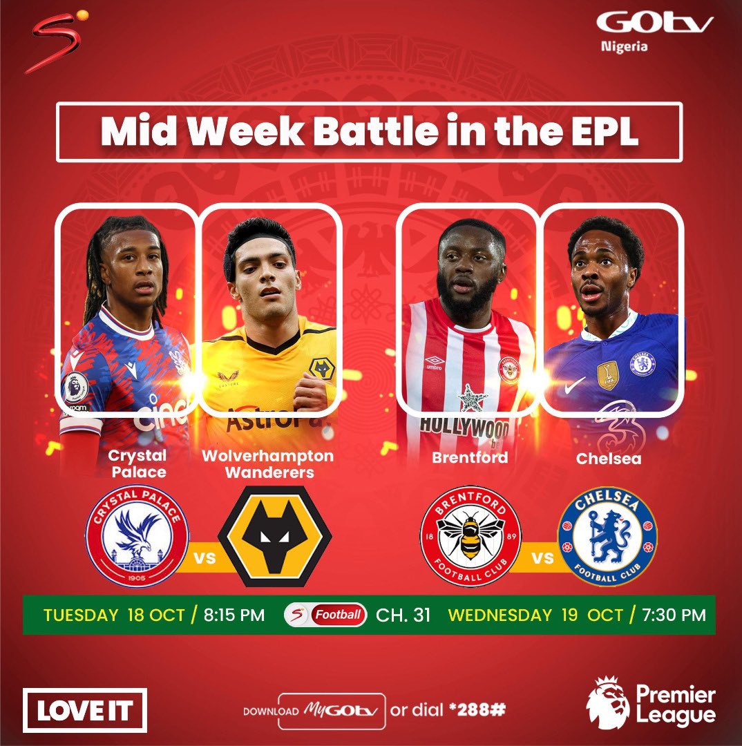 Will the winning streak of the blues end when they visit Brentford? With one point away from relegation, will the wolves bag the three points when they go head to head with crystal palace? Stay connected to find out. #BiggerBetterFootball #BiggerGreaterFootball