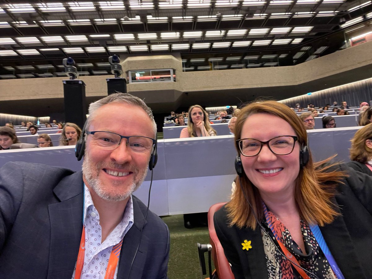Conferencing in person allows catch-ups with terrific colleagues from near and far, including @M_Jefford as we listen to live translation #wcc2022