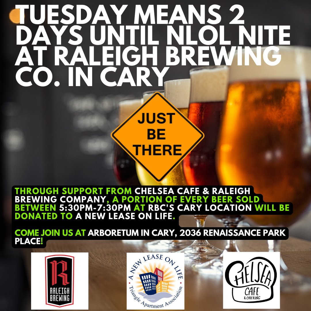 It's Tuesday! Hope to see you @RaleighBrewing in Cary in two days supporting @nctaanlol.