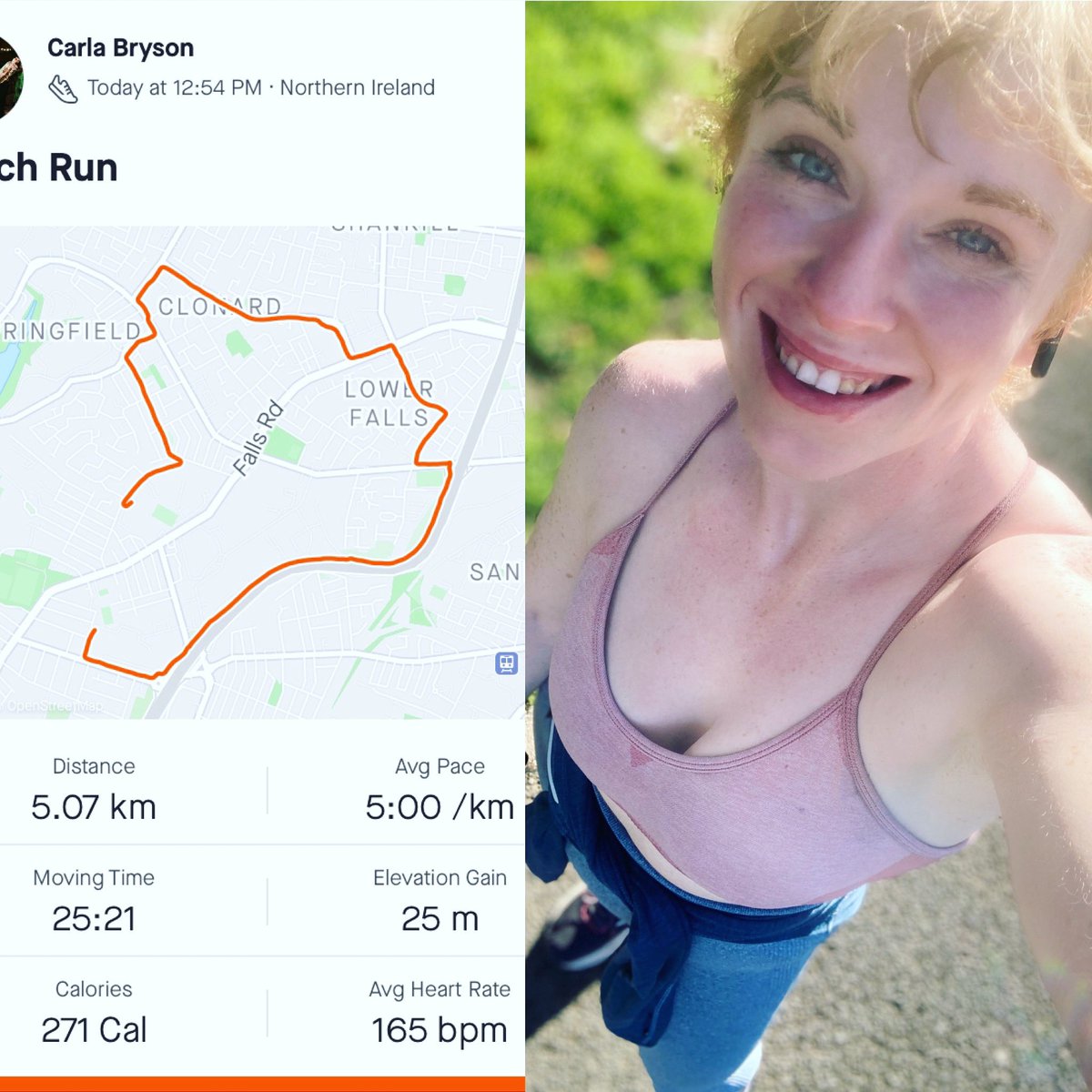 Teatania's tweet photo. #lunchrun 🏃♀️
Was all wrapped up for winter then the sun came out. So all tomato faced.
Taking to streets, then uppa westlink! #5kin25 - leaving plenty of time for a munch
#running #afternoonrun #lunchbreakrun #5k #tuesdayrun #autumnrun #springfieldroad #peacewall #divis #falls https://t.co/28EYuvSudh