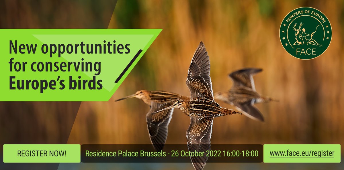 🗓 Join us! 🌿 New opportunities for 🐦 #bird #conservation in Europe in line with #CommonAgriculturalPolicy & #NatureRestoration law!
➡  Understand different perspectives
➡️ Why #hunters are important partners in bird conservation
✍️ Register: bit.ly/3VBj9Jv