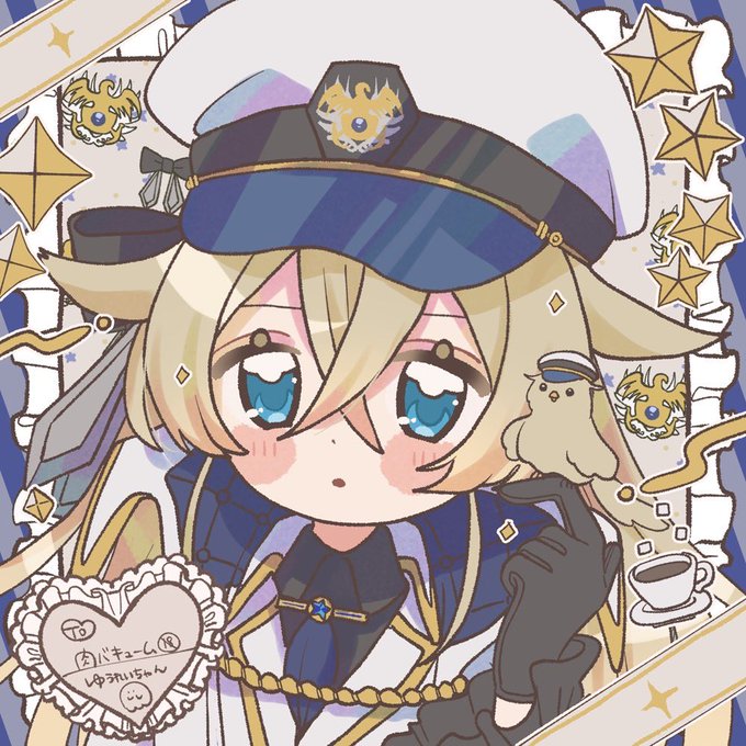 依頼で描いていただいた「デフォルメアメリア」さんとかわいい「桐島大尉殿」です。誠にありがとうございました! 