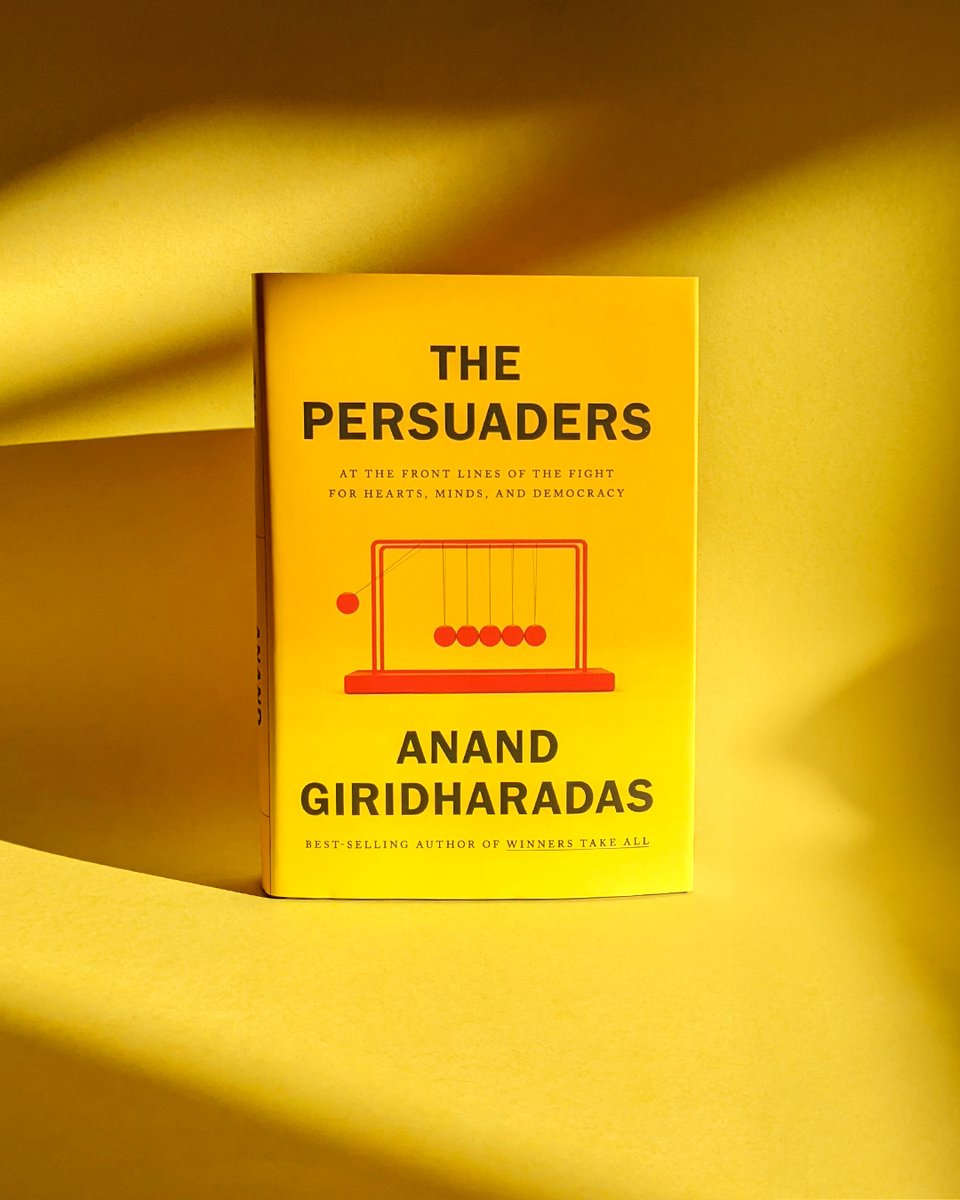 ✨On sale today! ✨ THE PERSUADERS by @AnandWrites (📖: bit.ly/3xfm4hy) “While the world seems to counsel despair, The Persuaders is animated by a sense of possibility.” —Jennifer Szalai, The New York Times