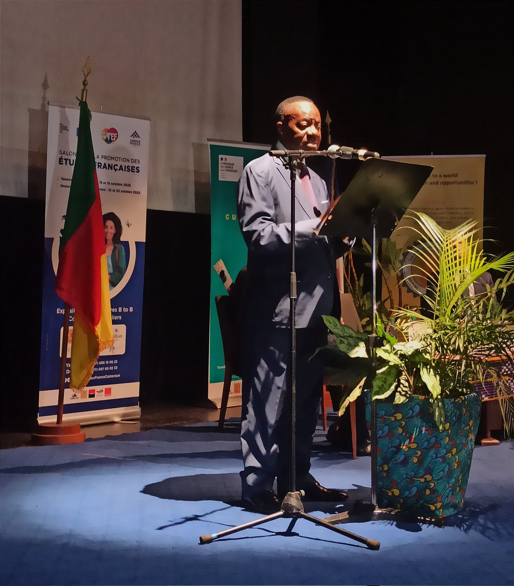 YannLorvo's tweet photo. @IFCameroun et @FRauCameroun au #SAPEF_2022 pour la promotion des études en 🇨🇵
Discussion sur les nouveaux enjeux de la coopération universitaire 🇨🇲🇨🇵avec le @MinesupCmr #JacquesFameNdongo et l'Ambassadeur de France #ThierryMarchand en présence des 60 exposants et des étudiants https://t.co/S7xnUx6FnT