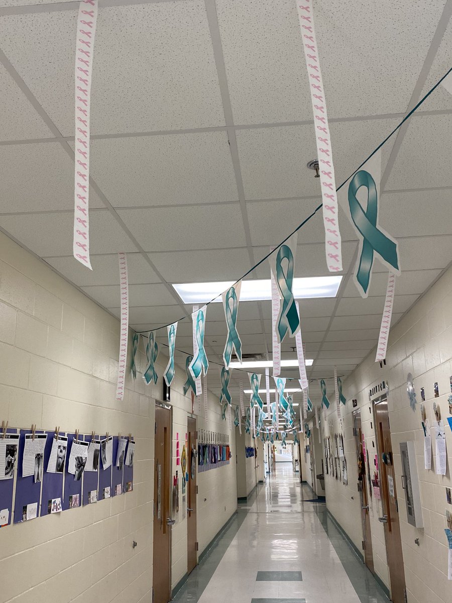 What a festive hallway! Our third grade team at CCE supports teachers with breast and ovarian cancer!@cypresscreekvcs <a href="/volusiaschools/">Volusia County Schools</a> <a href="/AmericanCancer/">American Cancer Society</a>