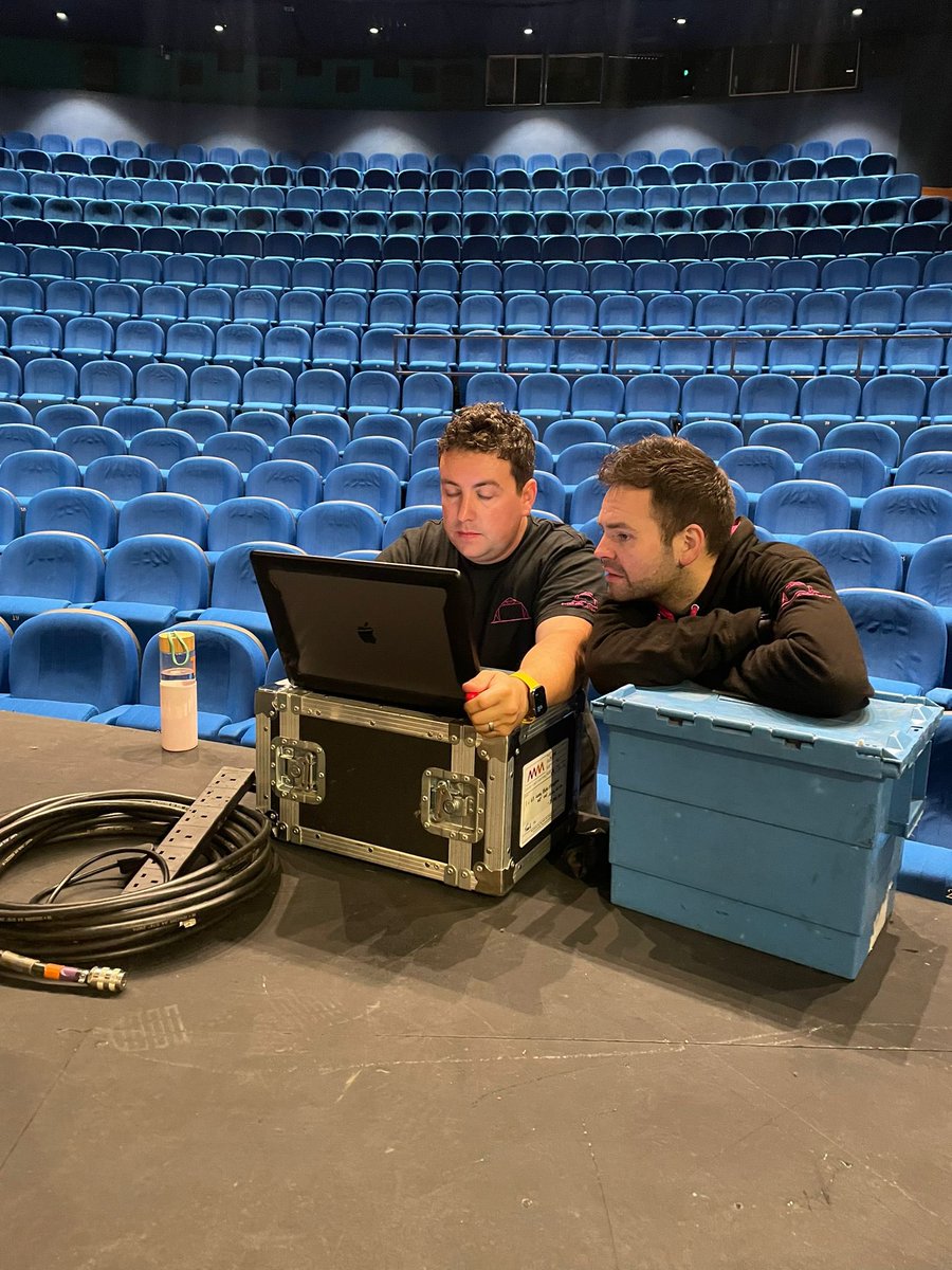 RCTdunblane's tweet photo. Whilst we’re busy rehearsing in #Dunblane, our fabulous #tech team are hard at work at @Macrobert building the stage and rigging the lights!

#AddamsFamily #stirling #lights #sound #stage #musicaltheatre #whatson #shows https://t.co/ozoKuIid2E