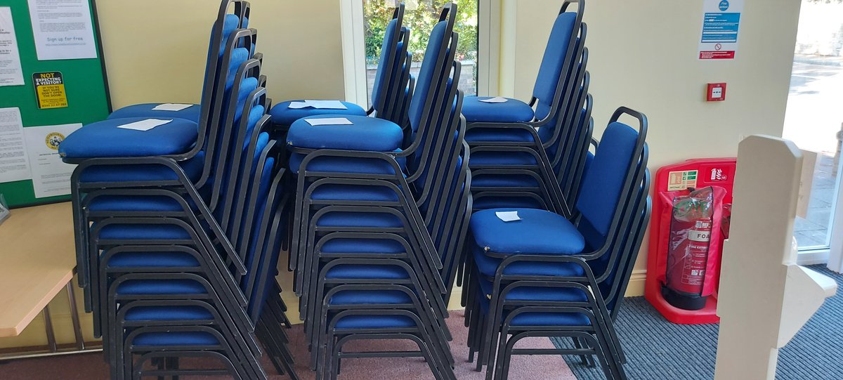 VHStanwick's tweet photo. We have replaced 44 of our chairs die to the seat covers being worn and foam showing through.  Please contact rebecca@stanwickvillagehall.org if you could make use of them. https://t.co/bZMbPLeosF