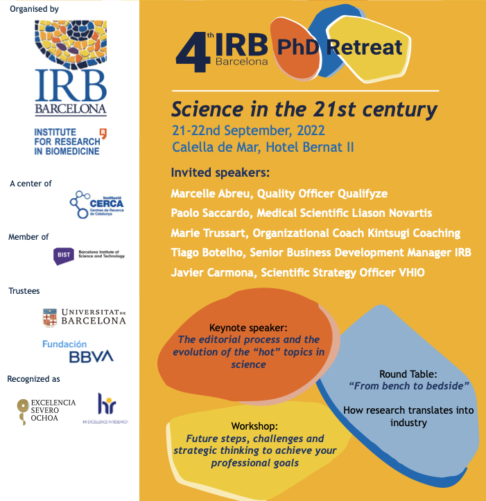 Kintsugicoach's tweet photo. Very excited to have been invited to give a @Kintsugicoach workshop to the whole #PhD community of the @IRBBarcelona during their PhD Retreat. Get ready for an interactive #coaching session, time for #self-reflection and #strategic thinking!   
@_BIST @iCERCA https://t.co/8OpYS7o8On