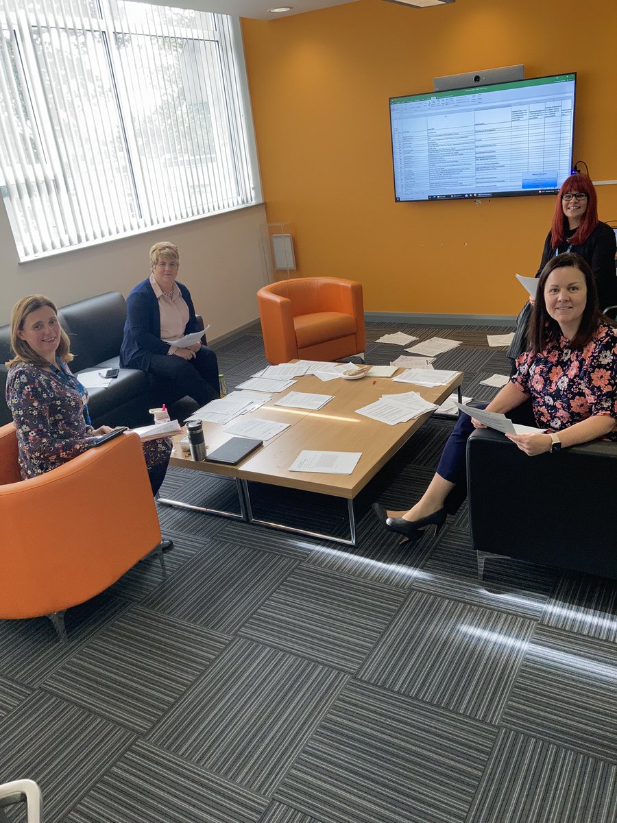 SETInnovation's tweet photo. Shortlisting taking place for the Quality4All Awards.  It was fantastic to have over 40 submissions of great improvement work going on throughout @setrust @April2013helen @lisadullaghan1 @camperofdreams @BrendaCarsonSET @s_thomp1 #Quality4All https://t.co/97pxmoX3kO