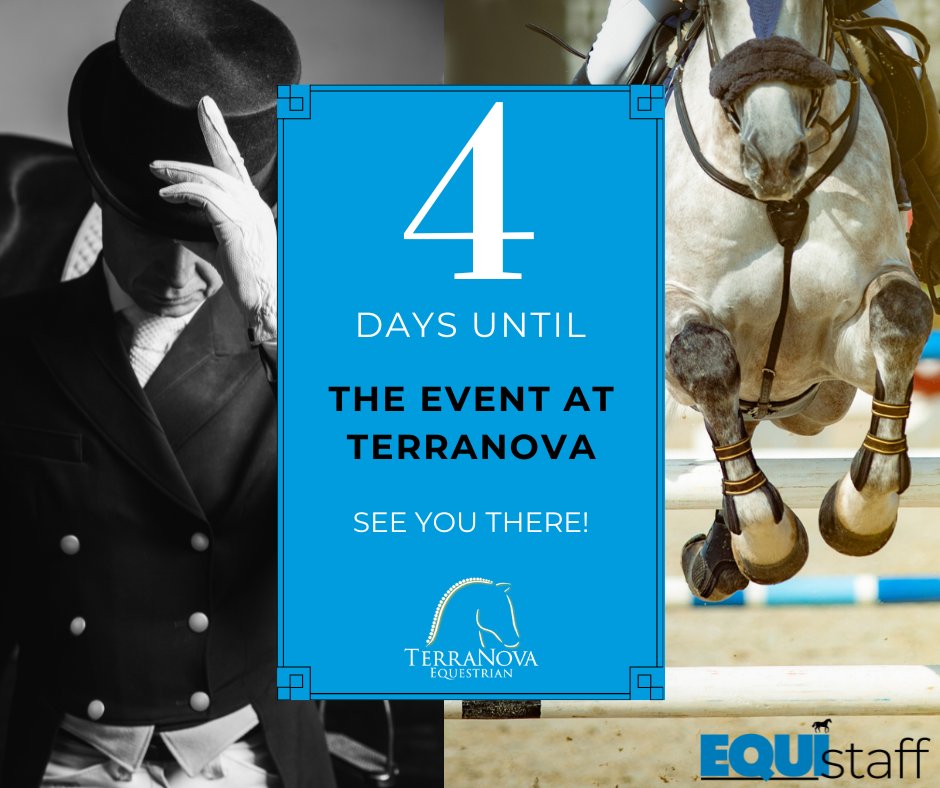 EQUIstaff's tweet photo. 4 days away from The Event at Terranova!

#terranovaeq #theeventatterranova #terranovadressage #terranovahunterjumper #equistaff https://t.co/5BQg54JitS