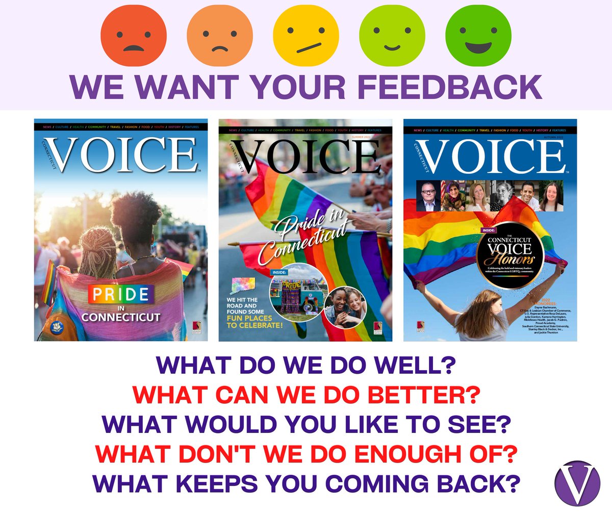 DM us or comment! We would really like some feedback from our readers. Send us your feedback for a chance to win show tickets and prizes this winter! #ctlocal #ctvoicemag #ctvoice #ctpride #pride #ConnecticutVoice #connecticut #ConnecticutNews #connecticutpride #pridect