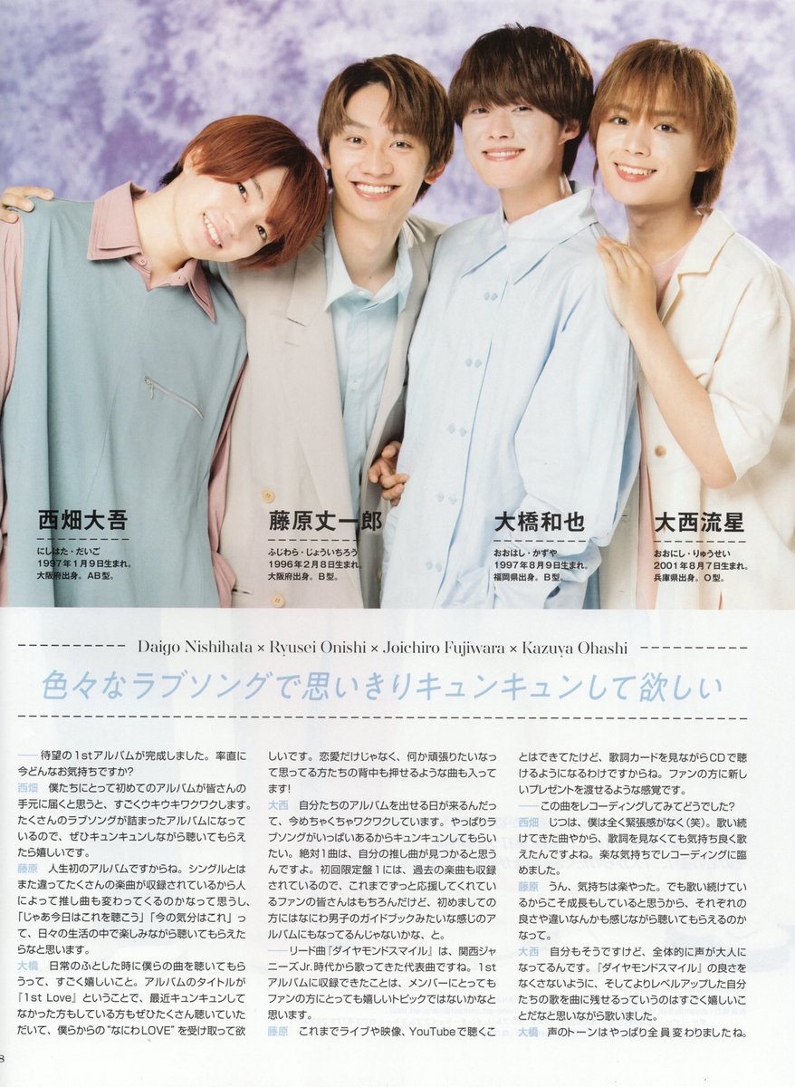 なにわ男子 藤原丈一郎 西畑大吾 大橋和也 高橋恭平 大西流星 道枝駿佑