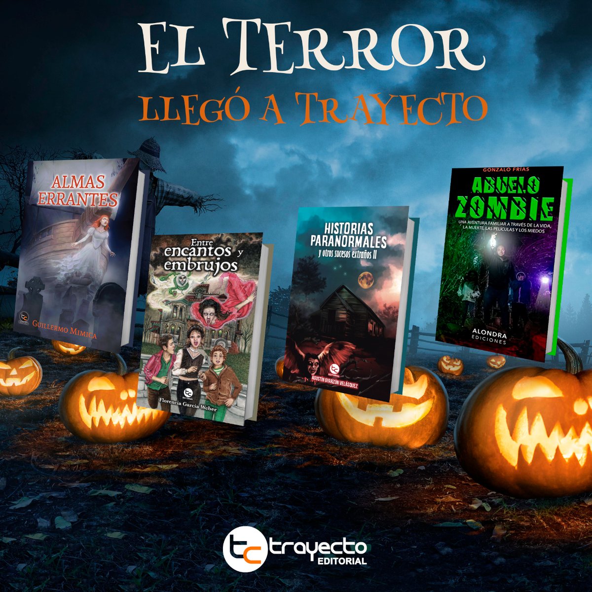 Trayectoeditor's tweet photo. Nos estamos preparando con todo para Halloween 👻 👹🧟♀️👹🧟♂️ Entra a https://t.co/93ime4a0O5 y descubre los libros que te harán dormir con la luz encendida.
#trayecto #tc #libros #bookgram #libroschilenos #terror #paranormal
@paranomal_austral @gonzalo_frias_aguirre @_.fpgw._ https://t.co/uOX1kNNfzX